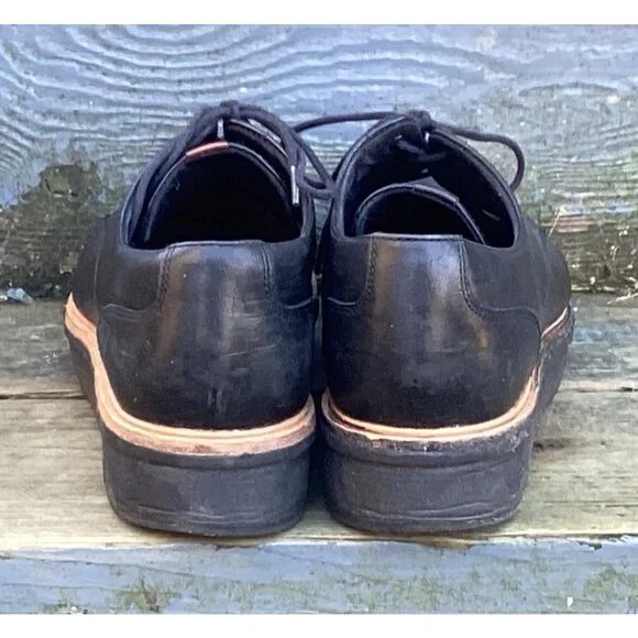 Clarks Women’s Black Leather Oxford Wedge Comfort Lace-Up Shoes Size 9M - Picture 6 of 8
